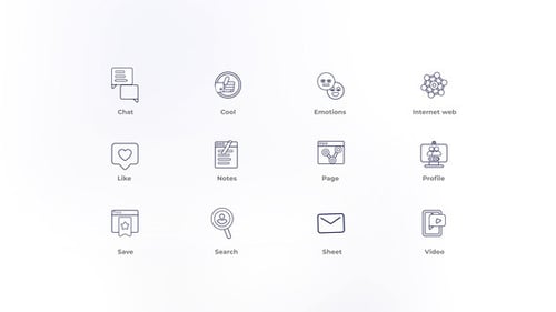 Social Media - Outline Icons