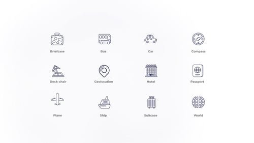 Travel Vacation - Outline Icons