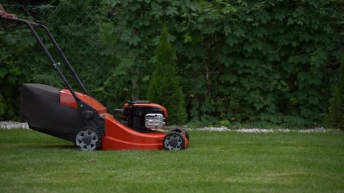 Manicured Lawn Mowing on a Green Field