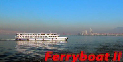 Ferry Boat Cruising on the Open Sea