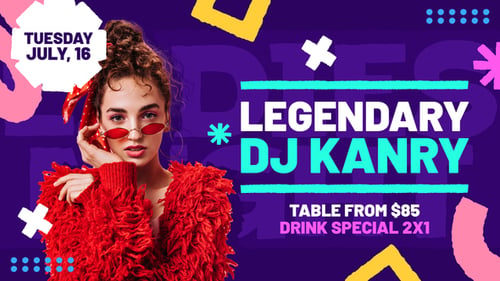 Dynamic Music Event Promo with Bold Typography and Brush Strokes