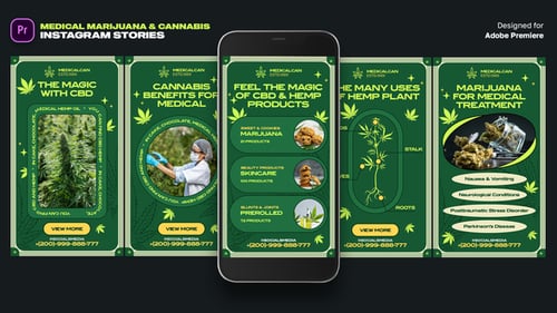 Modern Infographic Instagram Stories for Cannabis and Hemp