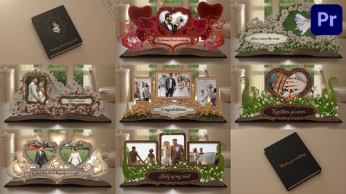 Wedding Album Pop Up Book for Premiere Pro