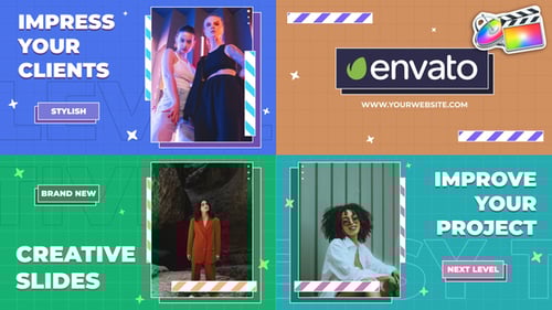 Dynamic Grid Presentation Slideshow with Modern Layout