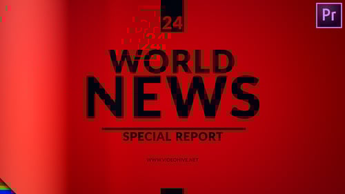 Dynamic World News Opener with Multi-Screen Video Wall