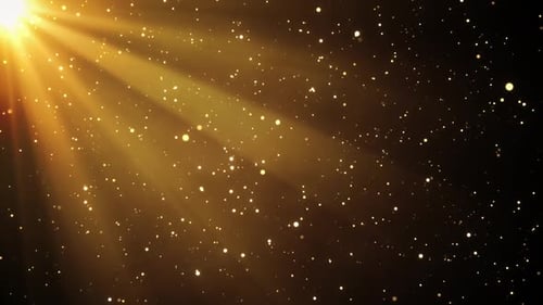 Golden Glitter Particles and Light Rays Animation