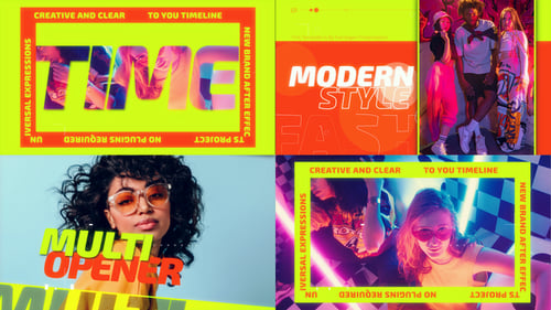 Dynamic Multi Panel Glitch Text Opener