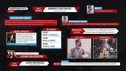 Modern News Broadcast Graphics Pack with Lower Thirds