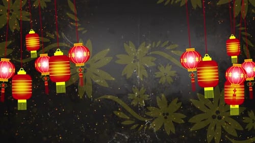 Chinese New Year Red Lanterns Festive Looping Background
