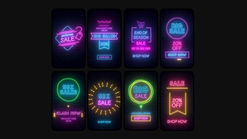 Neon Sales Story Graphics Pack