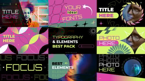 Vibrant Geometric Title Animations and Typographic Slides