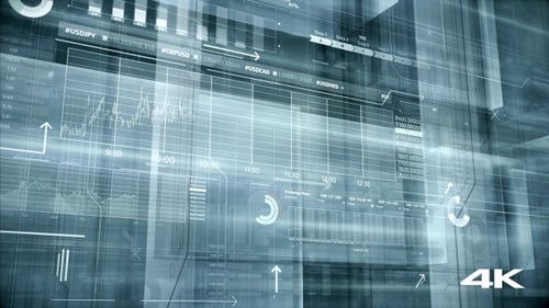 Futuristic Corporate Data Analysis Heads-Up Display