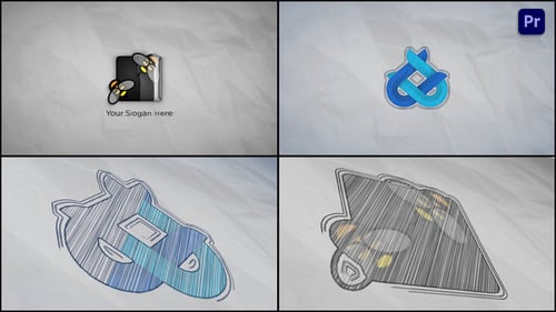 Pencil Sketch Hand-Drawn Logo Reveal Animation