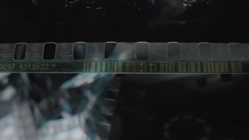 Close Up of Vintage Film Strip Moving
