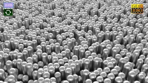 Abstract Metallic Cylinders and Spheres Wave Motion Background