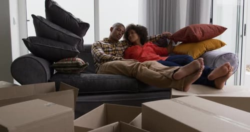 Couple moving in to a new home