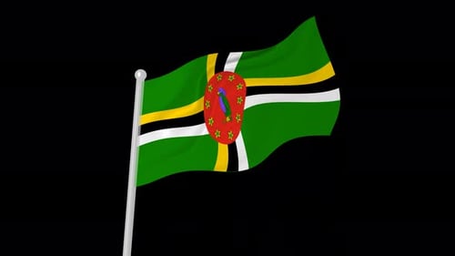 Dominica National Flag Waving Loop Animation