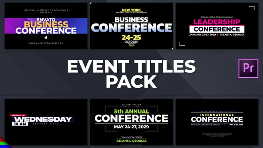Event Titles Pack, Titles ft. broadcast packages & title pack - Envato