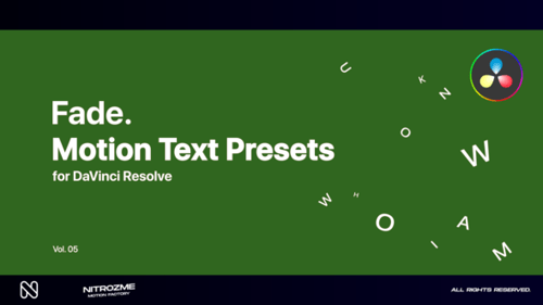 Fade Motion Text Presets Vol. 05 for DaVinci Resolve