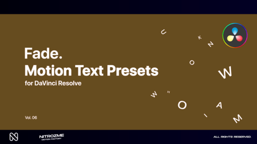 Fade Motion Text Presets Vol. 06 for DaVinci Resolve