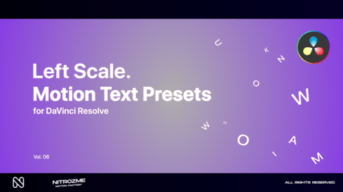 Left Scale Motion Text Presets Vol. 06 for DaVinci Resolve