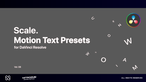 Scale Motion Text Presets Vol. 08 for DaVinci Resolve