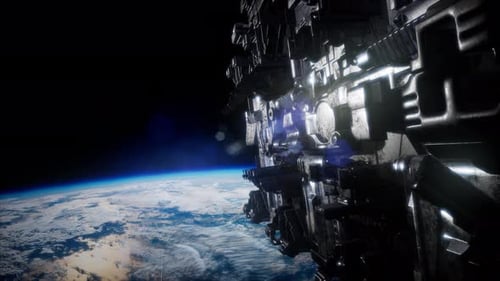 3D-Rendern von Raumschiffen im Weltraum