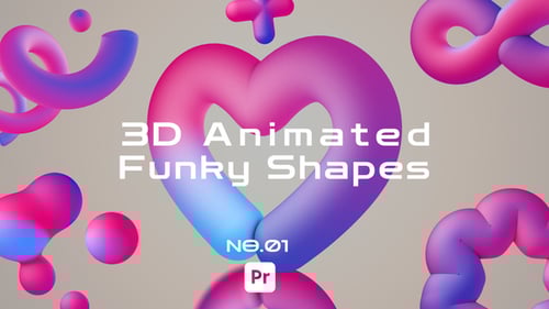 3D Animated Funky Shapes For premiere pro