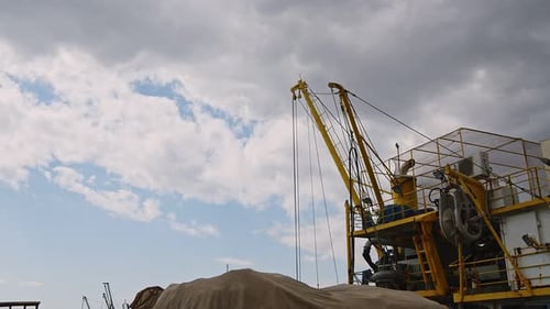 Big Fishing Boat And The Clouds Time Lapse