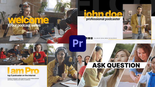 Modern Podcast Intro with Dynamic Lower Thirds and Title Screens