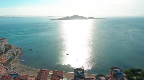 Aerial View. View of Apartments and Hotels, La-Manga, Spain