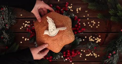 Star shaped Christmas bread