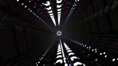 Futuristic Sci-Fi Tunnel with Glowing Lights Animation