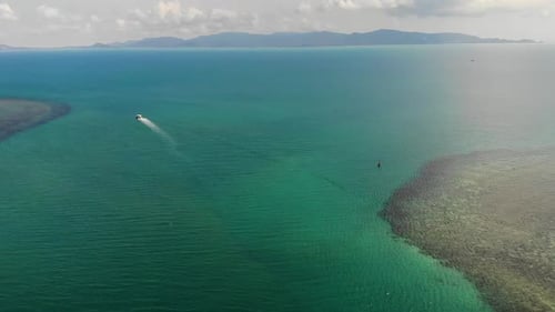 View of Amazing Coral Reefs. Picturesque Drone View of Tranquil Blue Sea and Beautiful Coral Reefs