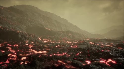 Schöne Aussicht in der Nacht auf den aktiven Vulkan mit roter Lava