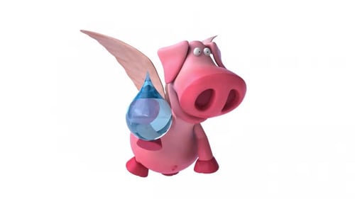 Flying pig - computer animation