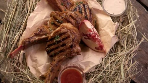 Top View of Grilled Meat