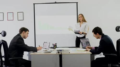 Corporate Team Meeting in a Modern Office Setting