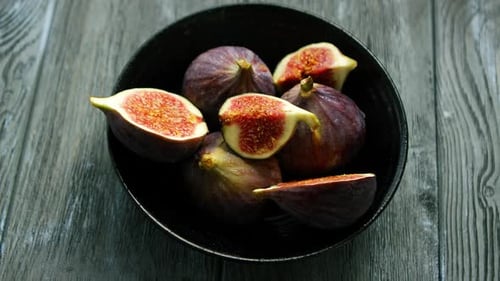 Bowl Full of Cut Figs