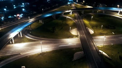 Hyperlapse of Night City Traffic