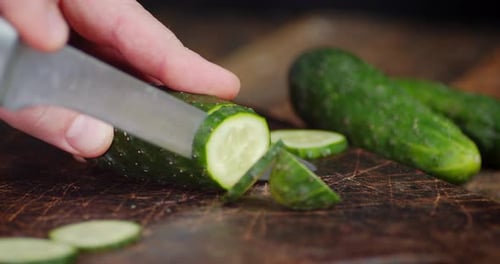 Cucumber Slices Fresh Food Preparation