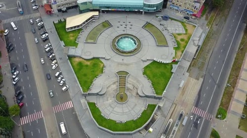 Aerial View of Urban Park and Cityscape
