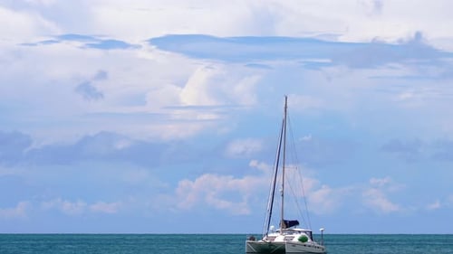 Catamarán de lujo anclado