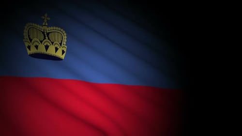 Realistic Waving Liechtenstein Flag Motion Graphic