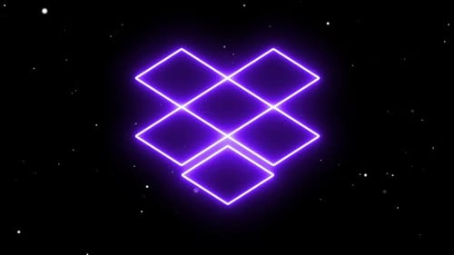 Glowing Neon Purple Geometric Shape Reveal Animation