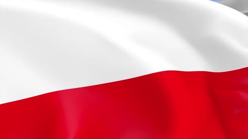 Poland Flag Waving Seamless Loop Animation