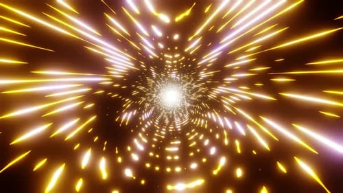 Futuristic Glowing Light Tunnel Fast Travel Animation