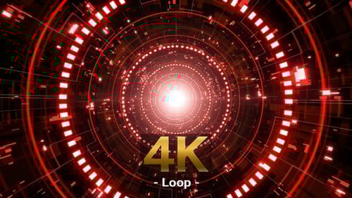 Glowing Red Light Server Tunnel