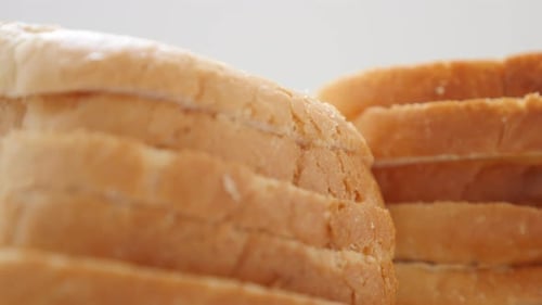 Close Up of Sliced Bread Stacked