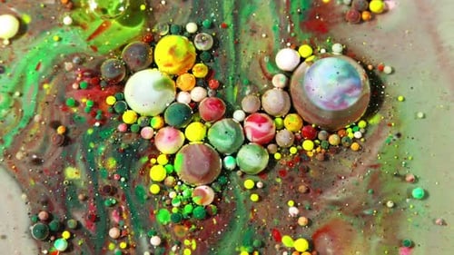 Colorful Ink Spheres On Oil 1